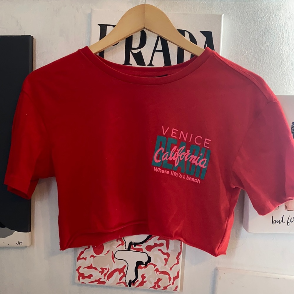 Topshop Graphic Croppes T-Shirt